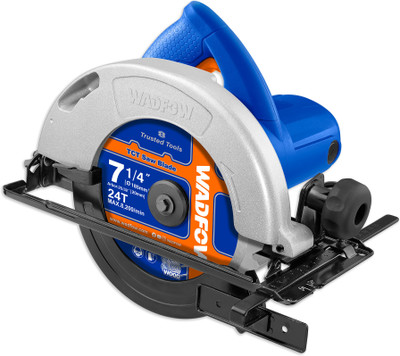 Wadfow 1200W Circular Saw, 185mm Blade, Adjustable Cutting Depth and Bevel Cutting, Handheld Tile Cutter(1200 W)