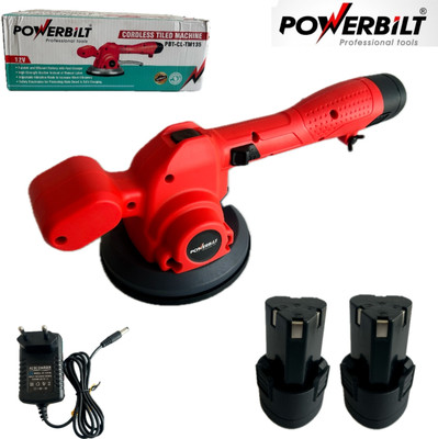 MTREX PBT-CL-TM135 POWERBILT CORDLESS TILED MACHINE12V/2.0AH*2 & 50KG SUCTION CAPACITY Manual Cutter(12 W)