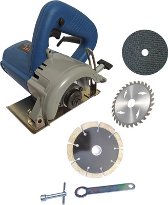 DUMDAAR 110mm Marble cutting machine Tile Stone Wood cutting machine with 1pc Marble 1pc Wood 1pc Metal Cutting blade set Handheld Tile Cutter(1350 W)