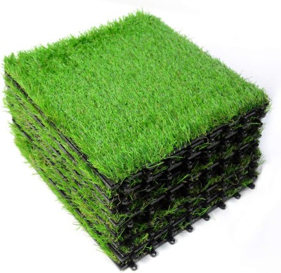 Plantex Artificial Grass Deck Tiles for Garden Waterproof Flooring Tiles(1213-Pack of 1) Matt Natural(Interlocking Tile)