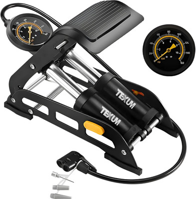EXOLLENT High-Pressure Air Foot Pump EXLNT25N43 160 psi Tyre Air Pump for Car & Bike(Double Foot)