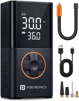 Portronics Vayu 3, POR-2544 150 psi Tyre Air Pump for Car & Bike(Auto Shut Off)