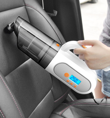 IGADG 4 in 1 Combo Digital Tyre Inflator and Car Vacuum Cleaner with Reusable Dust Bag(White)