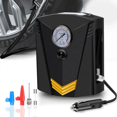 ARJ 150 psi Tyre Air Pump for Car & Bike(LED Light, Air Inflator, Auto Shut Off, Multiple Nozzles)