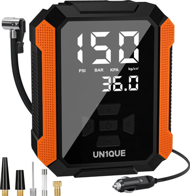 UN1QUE PT400 150 psi Tyre Air Pump for Car & Bike(Auto Shut Off)