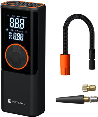 Portronics Vayu 4.0, POR02154 150 psi Tyre Air Pump for Car & Bike(Auto Shut Off)