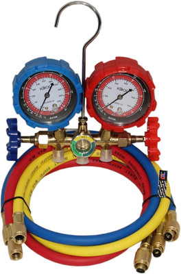 Digital Craft Analog Tire Pressure Gauge R410A R32 R404A R134A Refrigerant Gas Refill Manifold Gauge Set AC Tools(800 PSI)