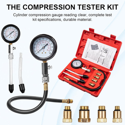 uptodateprouducts Analog Tire Pressure Gauge Compression Tester Cylinder Pressure Gauge for Petrol Gas Engine,(300 PSI)