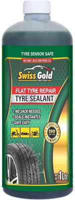 swiss gold Tubeless Tire Sealant 1 Liter Anti Puncture Auto Repair Liquid for Bike & Car Tubeless Tyre Puncture Repair Kit