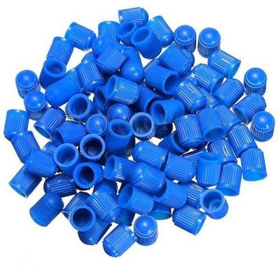 EKRASH Universal Car/Bike Tyre Valve Cap Blue Tire Valve Stem Core(Pack of 100)