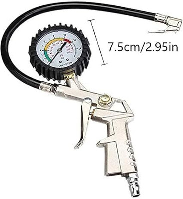 Betlex Tyre Inflator with Pressure Gauge 220 PSI 15 BAR Pressure Gauge 90 Degree Tire Warmer(NA)