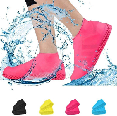 RH MALL 1 Pairs Reusable Shoe Covers, Anti-Slip Water Resistant Overshoes Silicone Silicone Multicolor High Ankle Shoe Cover(M Pack of 1)