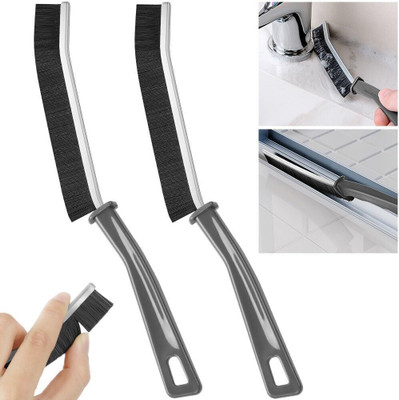 DR.GADGET Gap Cleaning Brush Crevice Cleaning Tool Door Window Track Dead Corners Cleaner Microfibre Wet and Dry Brush(Black, 2 Units)