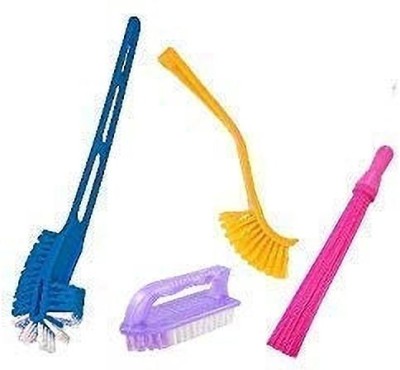 AFactory Cleaning Brush, Set of 4 with Holder(Multicolor)