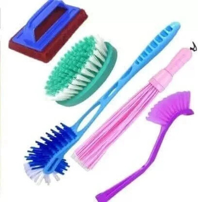 INASAN TOILET & BATHROOM CLEANING BRUSHES ( SET OF 5)(Multicolor)