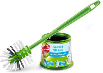 Scotch-Brite Round Toilet Brush (1 unit) with Holder(Green)