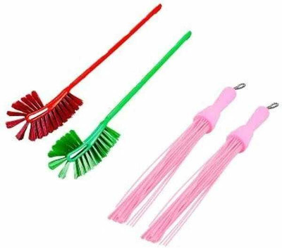 Mohprit Home Cleaning Set Plastic Kharata Toilet Brush Broom, Toilet Brush Broom set 02(Multicolor)