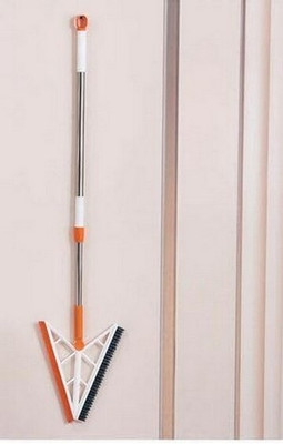HM EVOTEK Silicone Broom Sweeper 2 in 1 Floor & Window Wiper with Telescopic Brush(Multicolor)