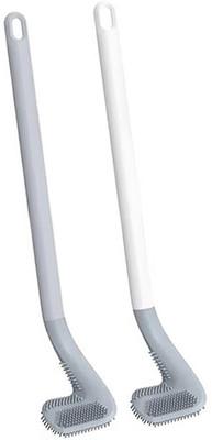 snowbudy Slim No Slip Long Handle Toilet Brush 360 Degree Deep Golf Shape with Holder(Multicolor)