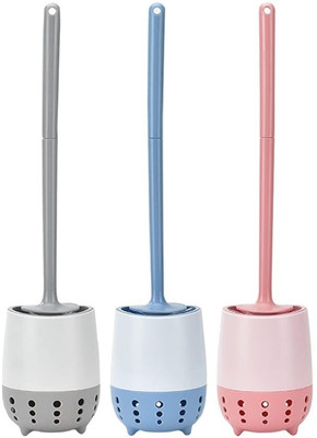 NEMINATH MART Toilet Brush with Holder, Deep Cleaner Toilet Brushes with No-Slip Handle with Holder(Multicolor)