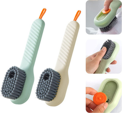 SMB ENTERPRISES CLEANING BRUSH WITH SOAP DISPENSER Microfibre Wet and Dry Brush(Multicolor)