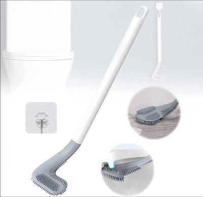 Stylix Toilet Cleaner Brush with Holder & Magic Sticker ,Slim Holder for Bathroom clean with Holder(Multicolor)