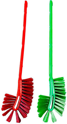 UNITYSALES Plastic Broom Ceiling Jaala Used for Cleaning Home, Hidden Corners. Pack of 2 with Holder(Red, Green)