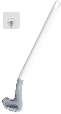 ODIN Golf Shape Silicone Toilet Brush Long Handle Bathroom Cleaner Set with Holder(Multicolor)