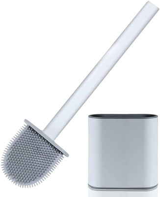 ODIN Silicone Flex Toilet Brush Flexible Bathroom Cleaning Tool for Home with Holder(Multicolor)