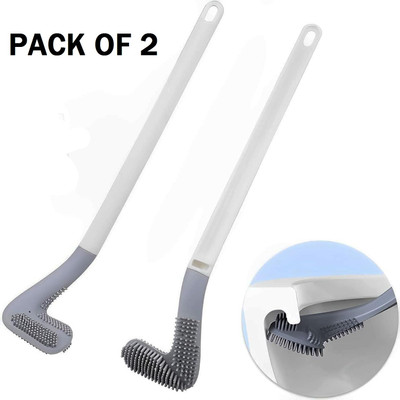 LUSFIRO 360° Deep Toilet Cleaner Brush with Quick Drying, Wall Mounted and Free Standing with Holder(Multicolor)