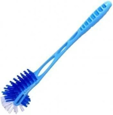 STRUGGLINGINC Double Side Normal Bristles Toilet Brush, Soft Bristles PACK OF 1 Plastic Wet and Dry Brush(Blue)