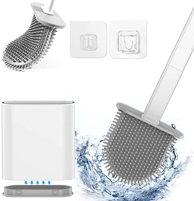 jivy enterprise silicone toilet brush with Holder(Multicolor)