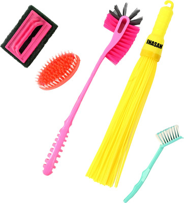 INASAN TOILET CLEANING BATHROON CLEANING BRUSHES ( Set of 5 )(Multicolor)
