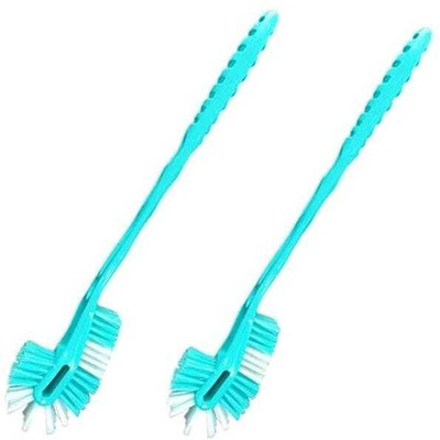 Mohprit Double Sided Toilet Cleaning Brush for Cleaning Set of 2(Multicolor)
