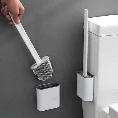 World Gifts Corner Toilet Brush with Holder Stand for Western and Indian with Holder(Multicolor)