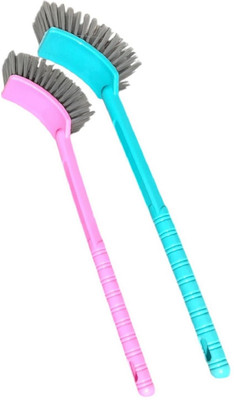NARV Hard Bristle Toilet Brush | Deep Cleaning Long Handle WC Pan Scrubber(Multicolor)