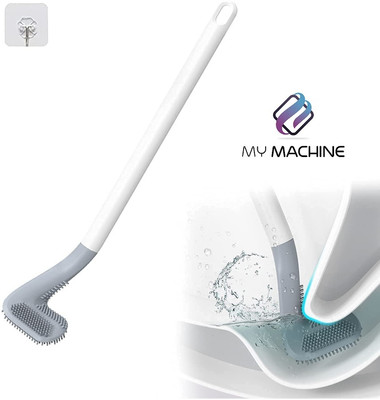 My Machine Golf shape Long Handled Silicon Toilet Brush for Bathroom / Toilet Cleaner M6 with Holder(Multicolor)