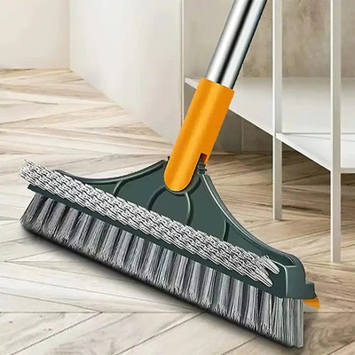 MAAUVTOR 3 in 1 Bathroom Tile Cleaning Brush with Wiper Window Floor Scrub Brush Squeezer(Multicolor)