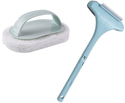 HM EVOTEK Multifunctional Screen Brush 2 in 1 Mesh Cleaning Brush, Wiper Toilet Cleaner K1 Sponge Wet and Dry Brush(Blue, 2 Units)