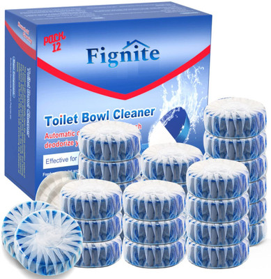Fignite Fresh Smell Sustained-Release Technology Auto Toilet Bowl Cleaners Deodorize Regular Rim Block(12 x 1 g)