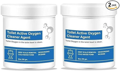 NEPROENT Toilet Active Oxygen Cleaner Agent All Purpose Cleaning Powder Bowl Foam Cleaner Lemon Crystal Toilet Cleaner(2 x 250 g)
