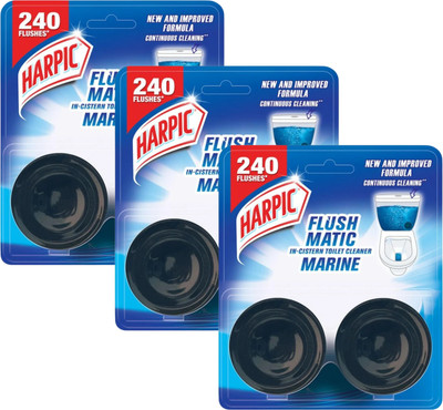 Harpic Flushmatic In-Cistern Aquamarine Ocean Block Toilet Cleaner(3 x 100 g)
