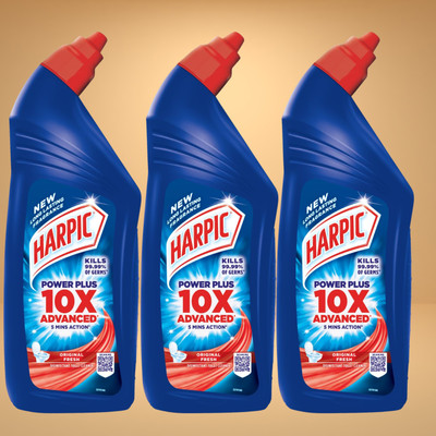 Harpic Disinfectant Powerful 10X Max (pack of 3) Liquid Toilet Cleaner(3 x 1 L)