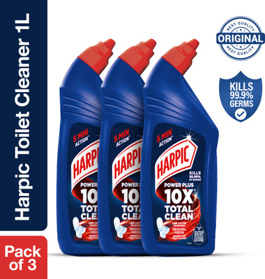 Harpic Toilet Cleaner, Liquid, for basin, commode, tile, bathroom, not phenyl, blue Original Liquid Toilet Cleaner(3 x 1 L)