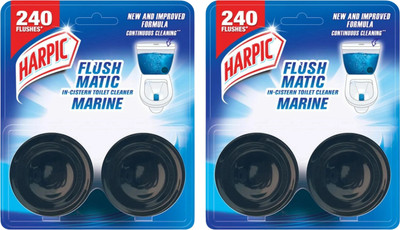 Harpic Flushmatic Block In-Cistern Aquamarine Block Toilet Cleaner(2 x 100 g)