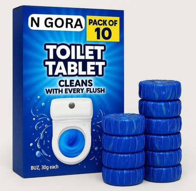 N Gora Toilet Flush Tablets for Deep Cleaning | Removes Stains, Odor & Germs Regular Powder Toilet Cleaner(10 x 1 ml)
