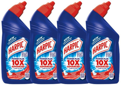 Harpic Power Plus 10X Advanced Original Fresh Toilet Cleaner Pack of 4 Liquid Toilet Cleaner(4 x 500 ml)