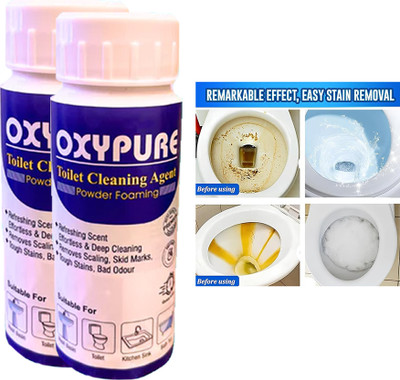 Velocius Enterprise Oxypluse Powder: The Ultimate Solution for Fresh, Clean Toilets Lemon Powder Toilet Cleaner(2 x 250 g)
