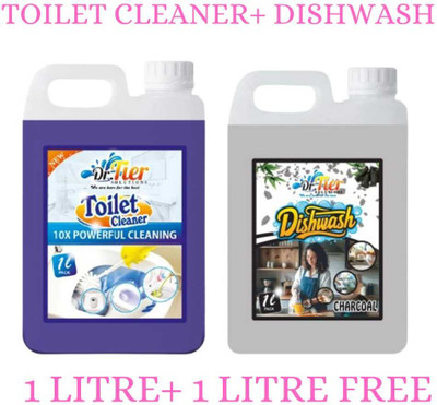 Tier enterprises COMBO OF 2 TOILET CLEANER AND DISHWASH CHARCOAL Gel Toilet Cleaner(2 x 1 L)