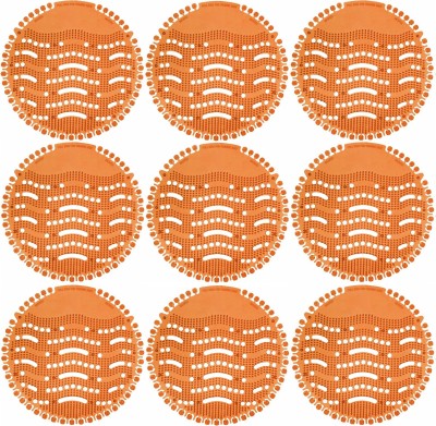 Karmarch Urinal Screen Mats with Fragrance, Anti Splash Urinal Mat Pack of Orange Mat Toilet Cleaner(9 x 1 Wipes)